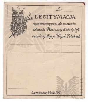 IIRP - Legitimationsabzeichen der 1. Offiziersschule des 2. Infanterieregiments