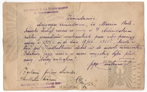 II RP-Zertifikat des Reserve-Baon des 51. Infanterieregiments der Kresy-Schützen - Marcin Bolewski