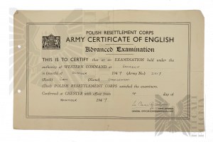PSZnZ Certificate in English 2 Polish Corps - Captain Stanislawski.