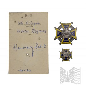 Odznak sboru kadetů PRL s miniaturou - Wiktor Filipek