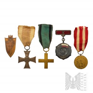 République populaire de Pologne - Ensemble de décorations comprenant la Croix de la vaillance