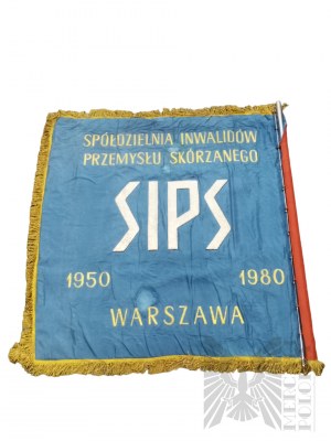 PRL 1980, Warsaw - Banner of the Union of War Invalids of the People's Republic of Poland - Cooperative of Invalids of the Leather Industry *.