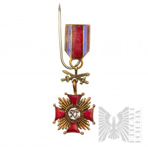 PSZnZ - Deux miniatures de la Médaille de l'Armée et de la Croix d'Or du Mérite avec épées