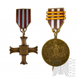 PSZnZ Set of Two Miniatures - Monte Cassino Cross and Army Medal