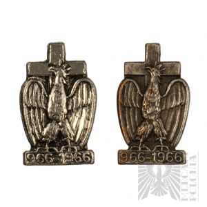 PSZnZ Súbor dvoch odznakov Milénia kresťanského Poľska.