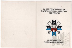 III RP Legitimation of Regimental Badge 14 Strzegomski Radioliniow-Kablowy Strzegom.