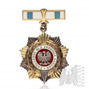 III RP - Odznaka Honorowa ,,Zasłużony dla zdrowia narodu,, wraz z legitymacją nadana przez Wojciecha Jaruzelskiego, jako prezydenta RP.