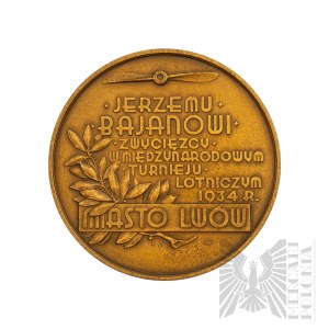 II RP Medaile Jerzymu Bajanovi Vítěz mezinárodního leteckého turnaje 1934 Město Lvov.
