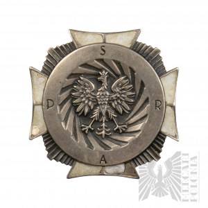 II RP - Abzeichen der Artillerie-Reservekadettenschule, hergestellt von Nagalski in Silber Muster 875