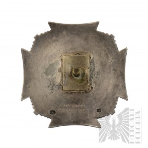 II RP - Abzeichen der Artillerie-Reservekadettenschule, hergestellt von Nagalski in Silber Muster 875
