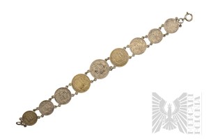 II RP Patriotisches Armband aus polnischen Münzen und Kopien