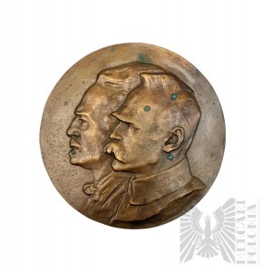 20th Century Brass Poster Jozef Pilsudski, Ignacy Paderewski - W Wasiewicz