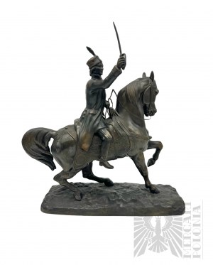 XIX - 20. Jahrhundert Figur von Tadeusz Kościuszko zu Pferd - Groß - Zink - Selten