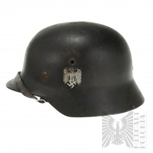 2WŚ/III Rzesza Niemiecki Hełm Piechoty M35 Wehrmacht Podwójne Kalkomanie ( M35 DD )
