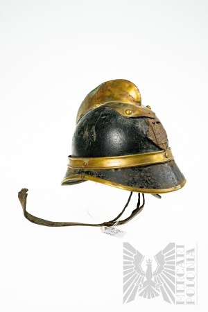 19TH - 20TH C. Czech Fire Brigade Leather Helmet.