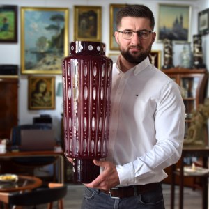 Large layered glass vase, Czechoslovakia, 1960s/70s.