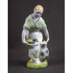Figurine Woman with a goose, Chodzież, mal. KWIATOGAL, 1960s.