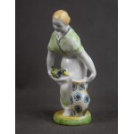 Figurine Woman with a goose, Chodzież, mal. KWIATOGAL, 1960s.