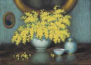 Marian Szczerbiński, MARTWA NATURA Z KWIATAMI MIMOZY, 1942