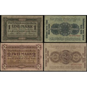 Polska, zestaw: 1 marka i 2 marki, 4.04.1918, Kowno