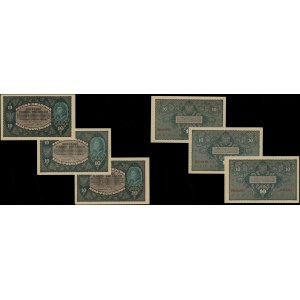 Poland, set: 3 x 10 Polish marks, 23.08.1919