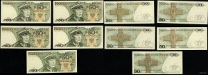 Pologne, série : 5 x 50 zloty, 1.12.1988