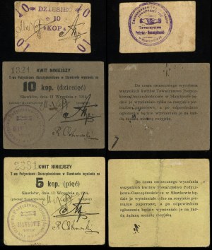 former Russian partition, set of 3 vouchers, 1914