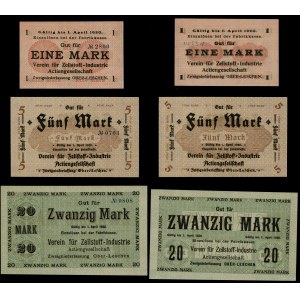 Śląsk, zestaw: 1, 5 i 20 marek, ważne do 1.04.1920