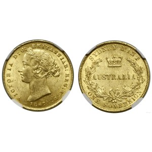 Australia, 1 suweren (funt), 1867, Sydney
