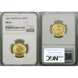 Australia, 1 suweren (funt), 1867, Sydney