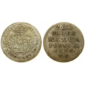 Polska, półzłotek (2 grosze), 1766 FS, Warszawa