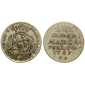 Polska, półzłotek (2 grosze), 1767 FS, Warszawa