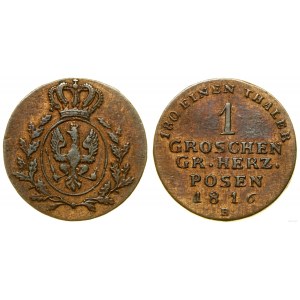 Polska, 1 grosz, 1816 B, Wrocław