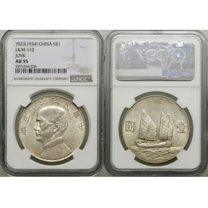 Čína, dolár (Junk Dollar), 1934 (Rok 23)