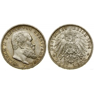 Niemcy, 3 marki, 1914 F, Stuttgart