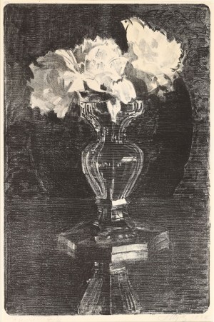Leon Wyczółkowski (1852 - 1936), Peonie w kryształowym wazonie , 1922