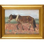 Marian Puffke (1888-1925), Koń na roli, 1914