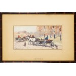 Adam Setkowicz (1876-1945), Scena rodzajowa z wozami