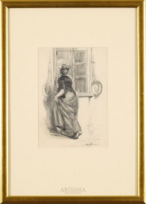 Kazimierz Bienkowski (1863-1918), Woman passing in spite of a window, 1888