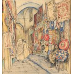 Marian Trzebiński (1871-1942), Wejście do bazaru arabskiego w Tunisie, 1928