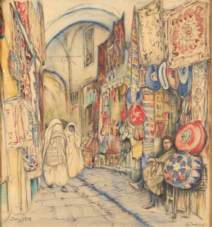 Marian Trzebinski (1871-1942), Entrance to the Arab bazaar in Tunis, 1928