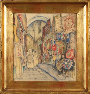 Marian Trzebiński (1871-1942), Wejście do bazaru arabskiego w Tunisie, 1928
