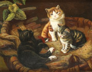 Author unknown, European (19th/20th century), Three cats