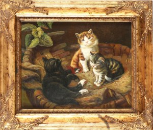 Autore sconosciuto, Europeo (XIX/XX secolo), Tre gatti