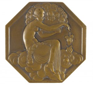 Francja, III Republika (1871-1940), proj. Pierre Turin (1891-1968), Medal pamiątkowy Międzynarodowej Wystawy Sztuki Dekoracyjnej i Wzornictwa, 1925