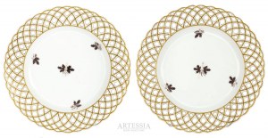 Manufaktura porcelánu a fajánse, Korzec (1790-1832), Pár dezertních talířů, cca 1815-1820