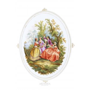 Królewska fabryka porcelany Berlin (KPM), Plakieta ze sceną rodzajową Le Midi, XIX w.