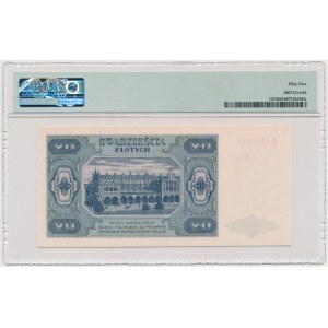 20 złotych 1948 - A - PMG 55 - JEDNOLITEROWA