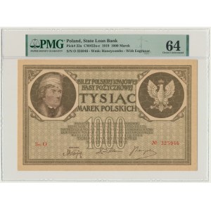 1.000 marek 1919 - Ser.O - PMG 64
