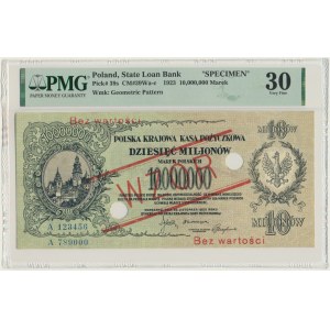 10 milionów marek 1923 - WZÓR - A123456/A789000 - PMG 30